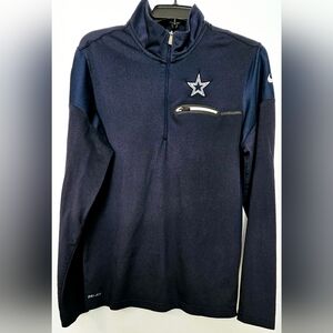Dallas Cowboys Nike Dri-Fit Coaches 1/2 Zip Top Jacket Pullover Blue Size S Men